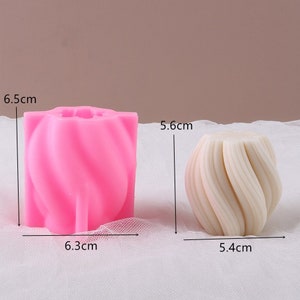 Geometry Carved Wavy Candles Molds Casting