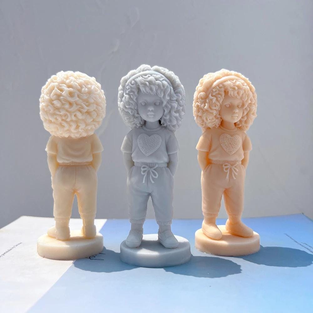 Small Figurine Silicone Candle Mold, Female Statue Soy Wax Silicone Molds for Candle Making Home Decor