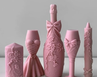Champagne Bottle Goblet Silicone Candle Mold: DIY Wedding Decoration