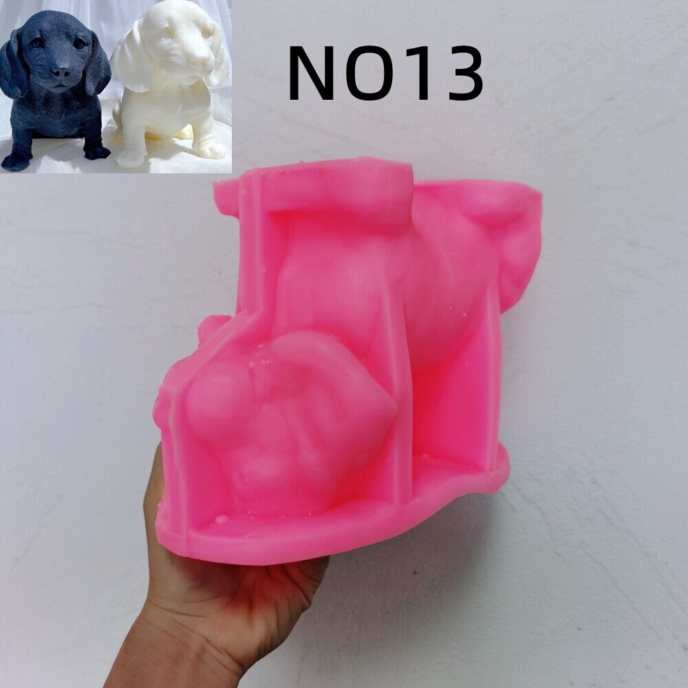 Stampo In Silicone Per Candele A Forma Di Bassotto - 10,5x6cm, Per Sapone, Resina, Cioccolato, Fai Da Te - 2