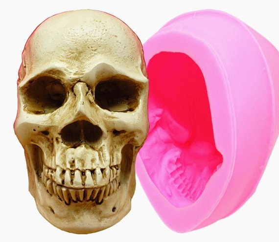 Silicone Flower Skull Mould 3D Fondant Cake Resin Mold Chocolate Candle Skeleton Silicone Flower Skull Mould 3D Fondant Cake Resin Mold Chocolate Candle Skeleton