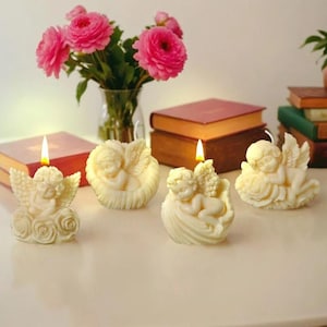 3D Rose Angel Candle Silicone Molds Casting