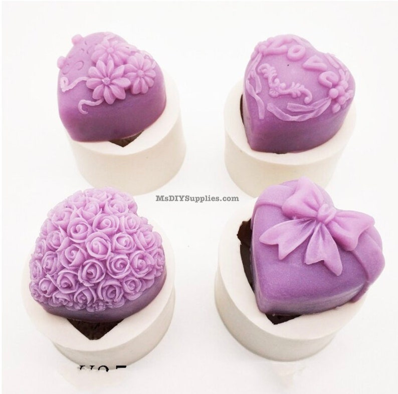 Heart Flower Candle Mold for Cake Decorating Fondant Mold Etsy