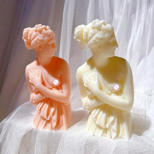 Venus Italica Statue Candle Mold, Goddess Bust Silicone Mold, Lady Figurine Sculpture Art Wax Candles Mould