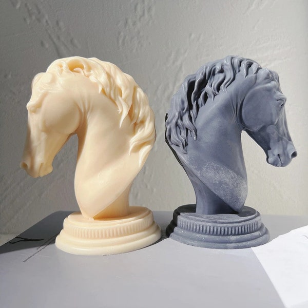 Horse Head Statue Candle Silicone Mold, Animal Wax Candles, Mould Terror Art, Candle making, Aromatherapy candle, Soap making , Home decor