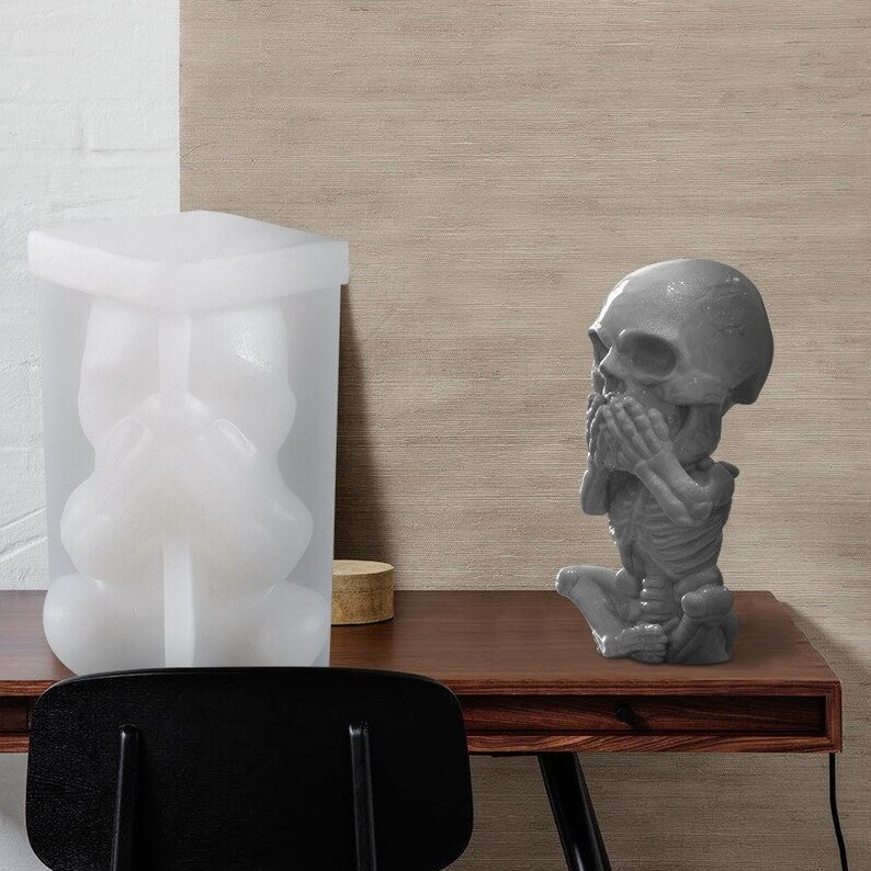 Halloween Skulls Silicone Candle Mold for DIY Handmade Etsy