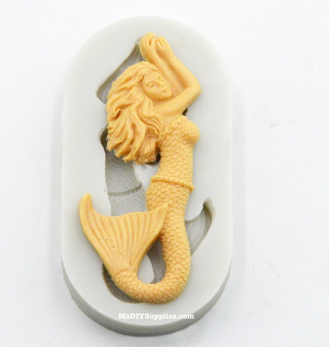 Longzang S072 – Stampo In Silicone Per Sapone Fai Da Te A Forma Di Sirena 3D – Stampi Per Candele, Cioccolato E Fondente, Dimensioni Saponetta 9,8x5,4x3,2 Cm