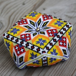 Norwegian Bunad Biscornu Pincushion PDF Pattern in cross stitch - instant download