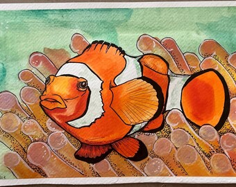 絵画 カクレクマノミ カクレクマノミの絵画 - Etsy 日本