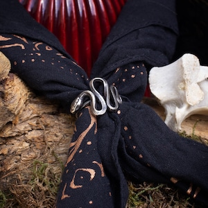 Snake bandana slide in recycled sterling silver