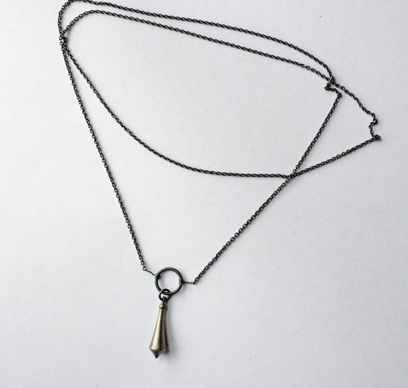 Sterling Silver Teardrop Drop Pendant Necklace Long Chain Etsy