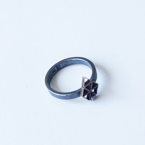 handmade ring in sterling silver and bronze oxidized custom made to your size image 4