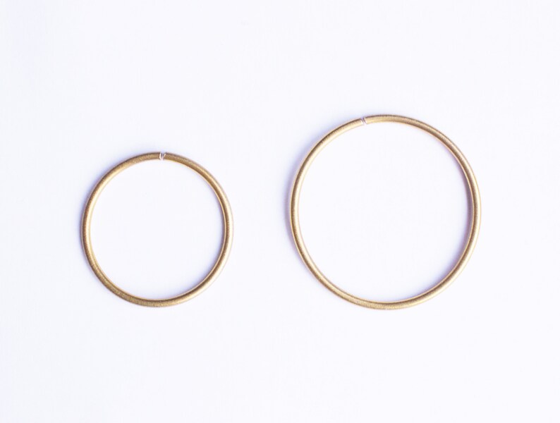 Brass Gold Hoops Hoop Gauges Earweights 10g 8g 3mm Wire 40mm Etsy