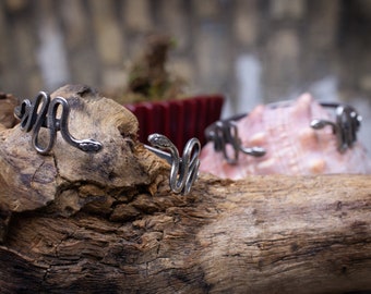 SERPENT open snake bracelet in recycled sterling silver