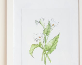 Calla Lily Watercolor Print | Archival Floral Painting