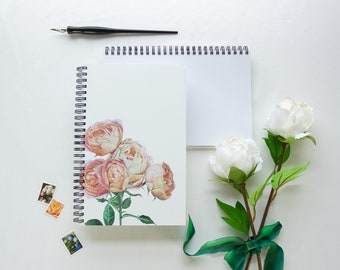 Garden Roses Spiral Notebook | Watercolor | Painting | Floral | Illustrated | Botanical