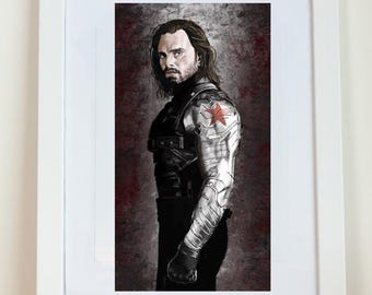 Winter Soldier Charcoal Art Print | Marvel Fan Art (Digital Download)