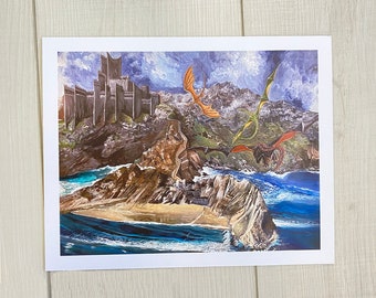 Dragonstone Castle Art Print: Game of Thrones, House of the Dragon (8x10)