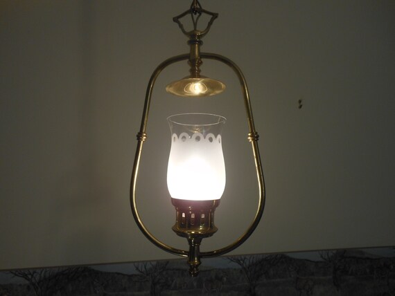 Charming Vintage Hanging Ceiling Fixture Foyer Entryway Closet Bathroom Small Colonial Farmhouse Antique Style Brass Pendant Lighting Works