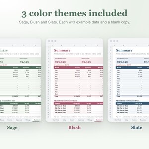 Freelancer Income and Expense Tracker Spreadsheet, Self Employed Tax Estimator, 1099 Quarterly Tax and Mileage Log for Google Sheets image 5