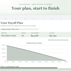 Debt Snowball Spreadsheet, Debt Avalanche Calculator for Google Sheets and Excel, Debt Payoff Tracker and Debt Free Date Planner zdjęcie 2