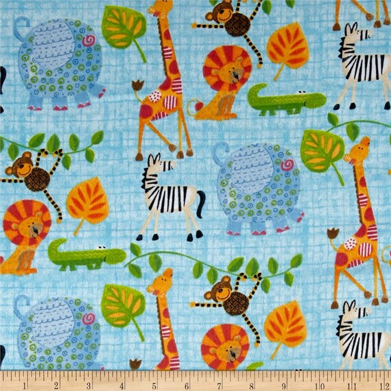 BAZOOPLES FABRIC 1//2 YARD FOR QUILTING MONKEY~GIRAFFE! JUNGLE~SAFARI ANIMALS