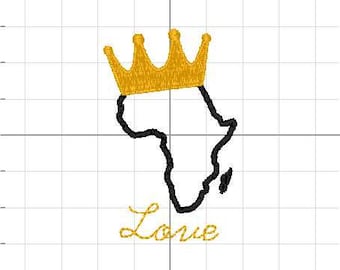 DIGITAL EMBROIDERY FILE**Africa Crown Applique