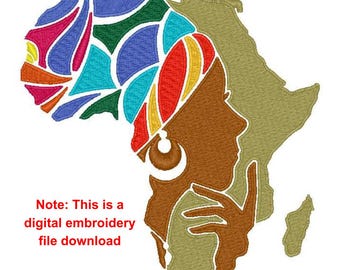 African Face Silhouette Files, African, Black History, African American Woman, This is NOT a finished patch. File ONLY.