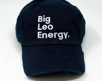 Zodiac Hat, Vintage Distressed, Big Pisces Energy Zodiac Sign Embroidered Unisex Baseball Cap, Astrology