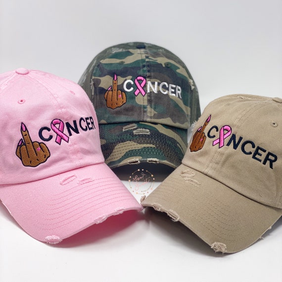 Women\'s Embroidery Adjustable Washed Distressed Trucker Hat Breast Cancer Breast Cancer Gifts for Women, Breast Cancer Awareness Hat  main image 4