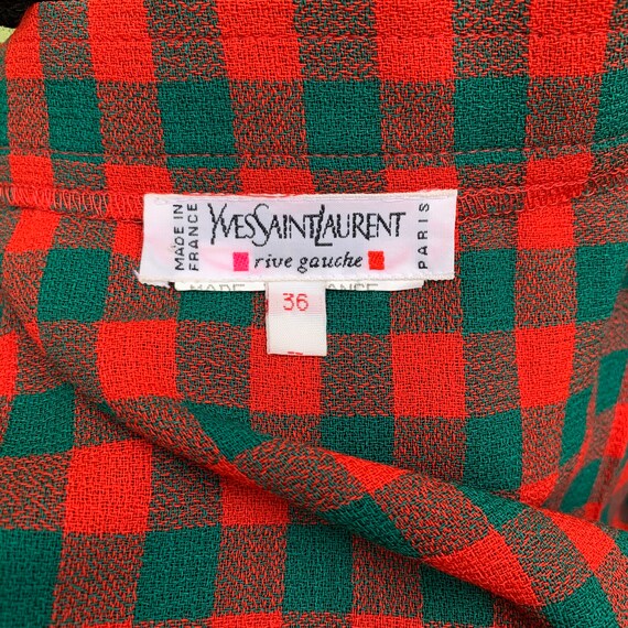 Vintage YSL Yves Saint Laurent 1980's Red Green G… - image 9