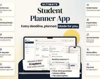 Student Planner App | Assignment Tracker That Plans Your Study Sessions for You