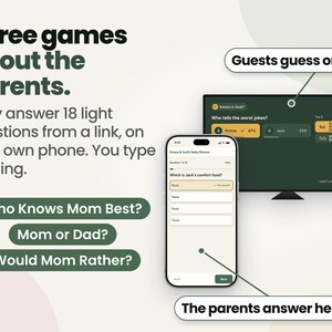 Baby Shower Games on TV, Guests Play Using Phones, 12 Games, Virtual Friendly imagen 5