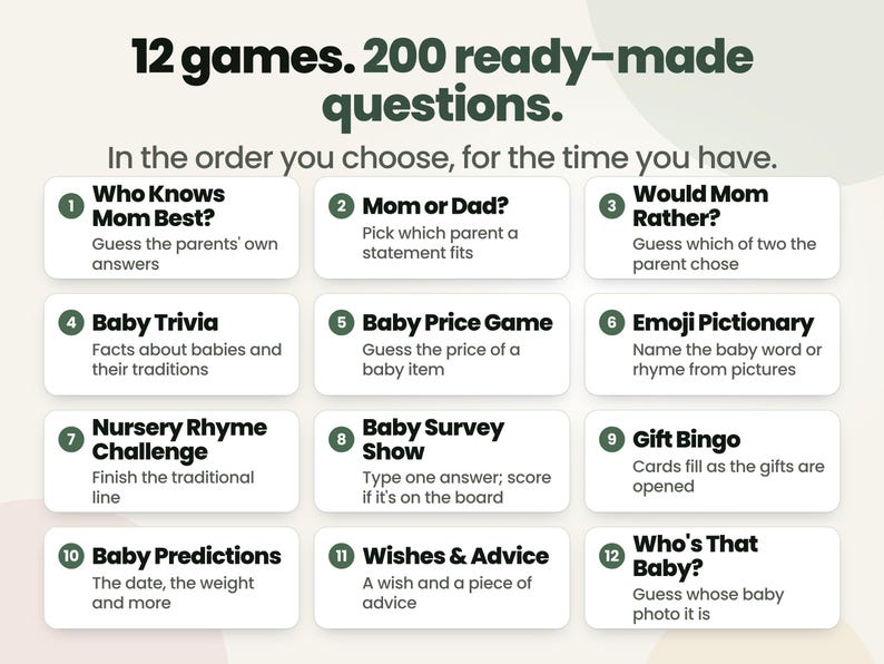 Baby Shower Games on TV, Guests Play Using Phones, 12 Games, Virtual Friendly imagen 4