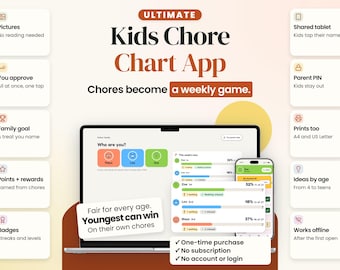 Kids Chore Chart App: Weekly Game, Fair Race, No Subscription With Printables