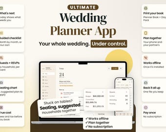 Wedding Planner App | Guest List, RSVPs, Seating Chart, Budget & Checklist in One Place