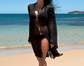 Resort-chic Swim Cover from Australia - Kaftan or Sarong. Perfect for pool, beach, cruise, resort, holiday. One very versatile garment