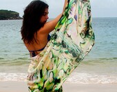 Nieuw-Zeeland Paua Abalone Shell Women's Unique Silk Wrap, Sjaal, Vest, Sarong. Iriserende blik. Zomerkleding. Gedrukt & gemaakt in Australië