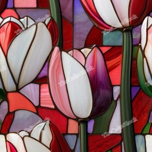 Vitral Tulip flor Imagem 3D jpeg png, SVG Chuveiro convites de casamento salvar a data artesanato copos de sublimação suporte de lugar para arte de parede