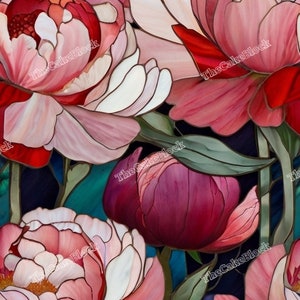 Vitral flor peônia imagem 3D jpeg, png Chuveiro convites de casamento salvar a data artesanato copos de sublimação suporte de lugar para arte de parede