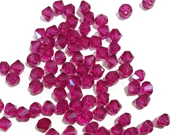 25 8mm Czech Faceted Round Beads Dual Coated Tanzanite//Fuschia