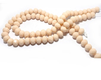 Oval, x30 beads Pretty Cream Czech Glass 4x5mm Oval Faceted Beads