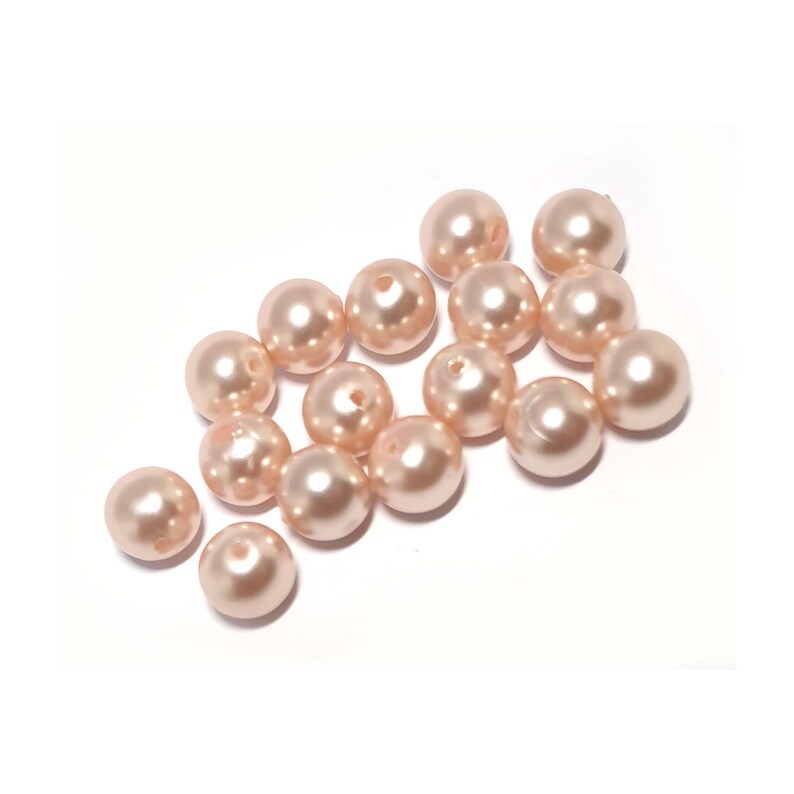 10mm Pretty pink glass pearls centre drill Pretty pink glass pearls 12mm pink pearls 8mm