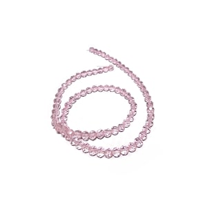 Fabulous 4mm Light Pink Round Faceted Glass Beads, centre drill, Round glass beads, x1 Strand, (x86 beads)