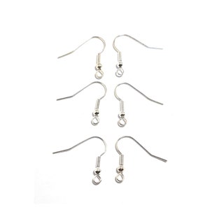 Crochets d&#39;oreilles de qualité plaqués argent, fils d&#39;oreille 22 mm x24 paires OU 17 mm x7 paires ou x25 paires