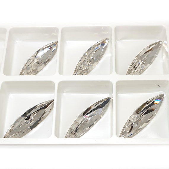 Swarovski Navette Clear Crystals, Stunning Clear Crystal Foiled  back, (Code 4200) x1 Crystal