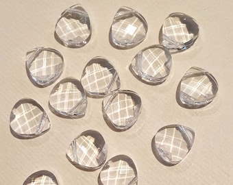 Swarovski Crystals Clear Briolette Teardrop, 11x10x4mm, Faceted Briolette, Clear Crystals, (Code 6012) x1 Crystal