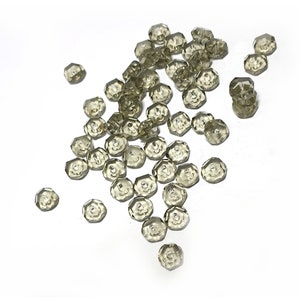 6x3mm Gorgeous Grey Faceted Rondelle Donut Glass beads, centre drill, 1mm hole, x55 beads