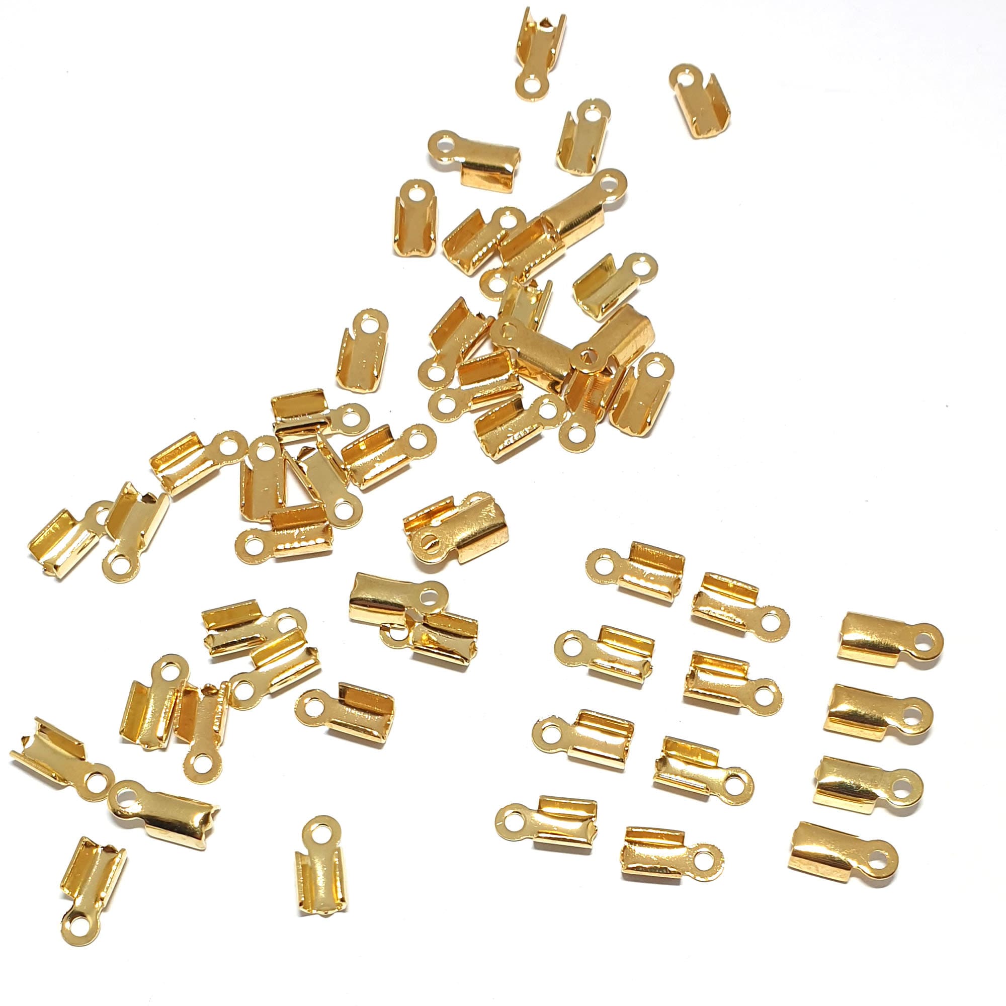 Craftdady 300pcs 18K Gold Crimp Bead Covers Brass Half Round Open Clamp  Knot Cover Terminator End Tips 4mm Diameter for Bracelet Necklace Jewelry