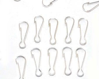 50x Brilliant 20x7mm Silver Plated Metal Spring Hooks Snap Clasp, Purse Lanyard Zipper Pull Id Card Snap Clips DIY (x50 clips) connectors